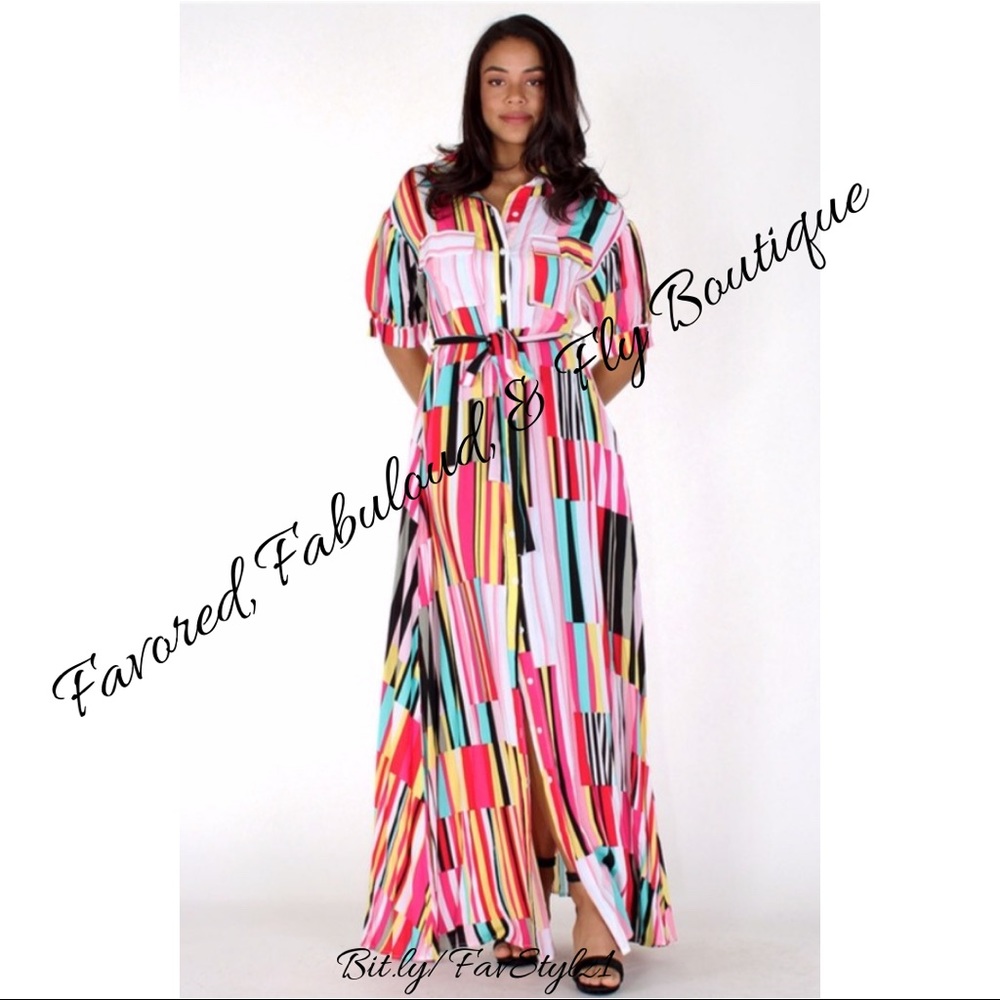 Pinky Multi Color Maxi Dress